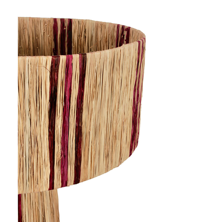 Rotan raffia lamp Stripe Paars – Handgemaakt in Indonesië – Ø50,5 cm