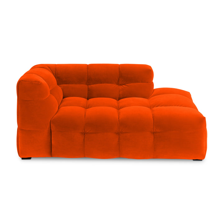 Velvet Chaise Longue – Luxe Ronde Design Ligbank | Royal Orange