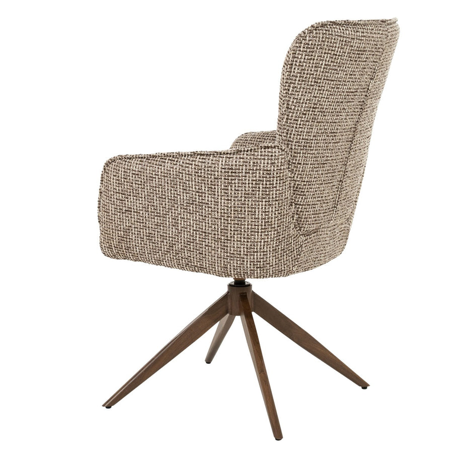 Stoel Jill – stof, foam & staal bruin Sensu