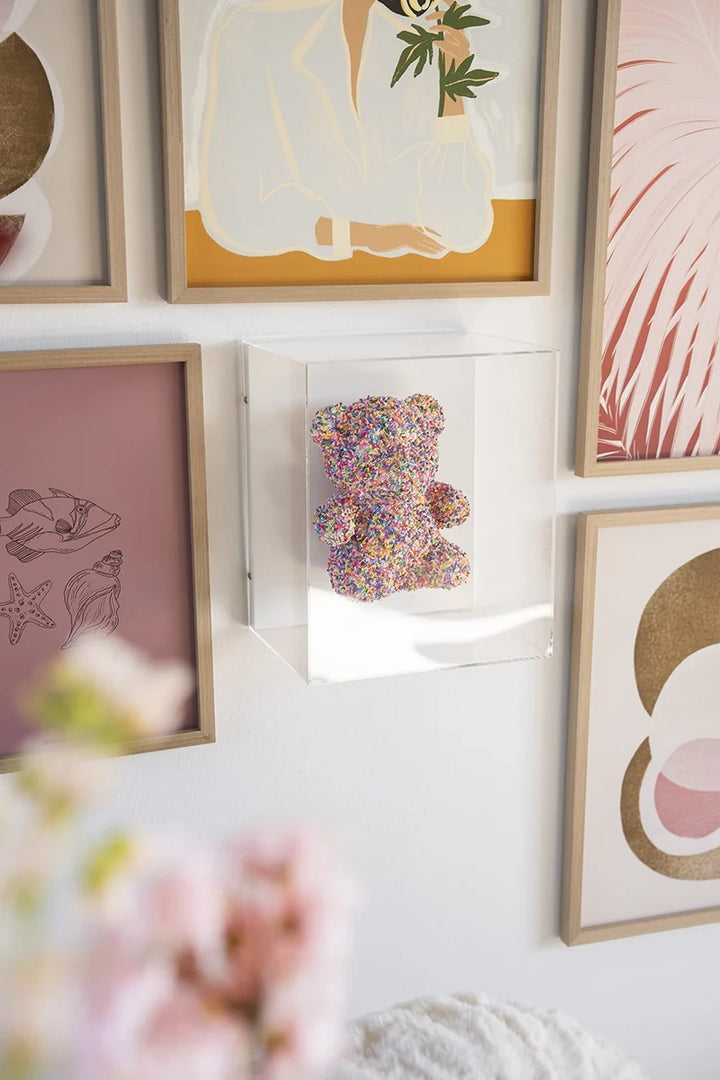 "PRE ORDER" Confetti Bear Artbox – Modern Wandkunst Object