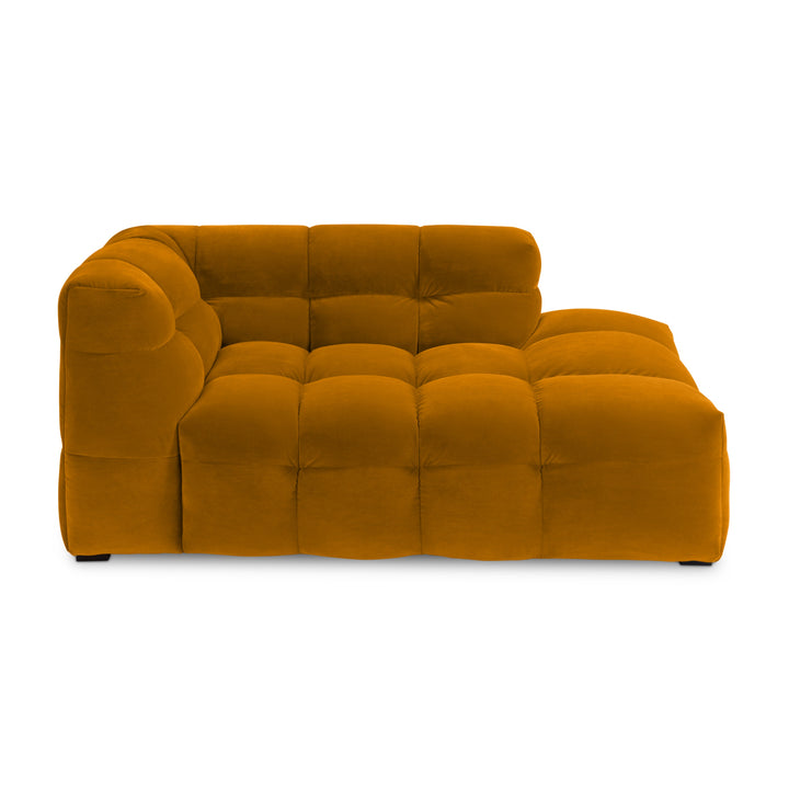 Velvet Chaise Longue – Luxe Ronde Design Ligbank | Royal Peach