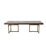 Salontafel hout met goudkleurig onderstel 120 x 60 cm – Dutchbone Class