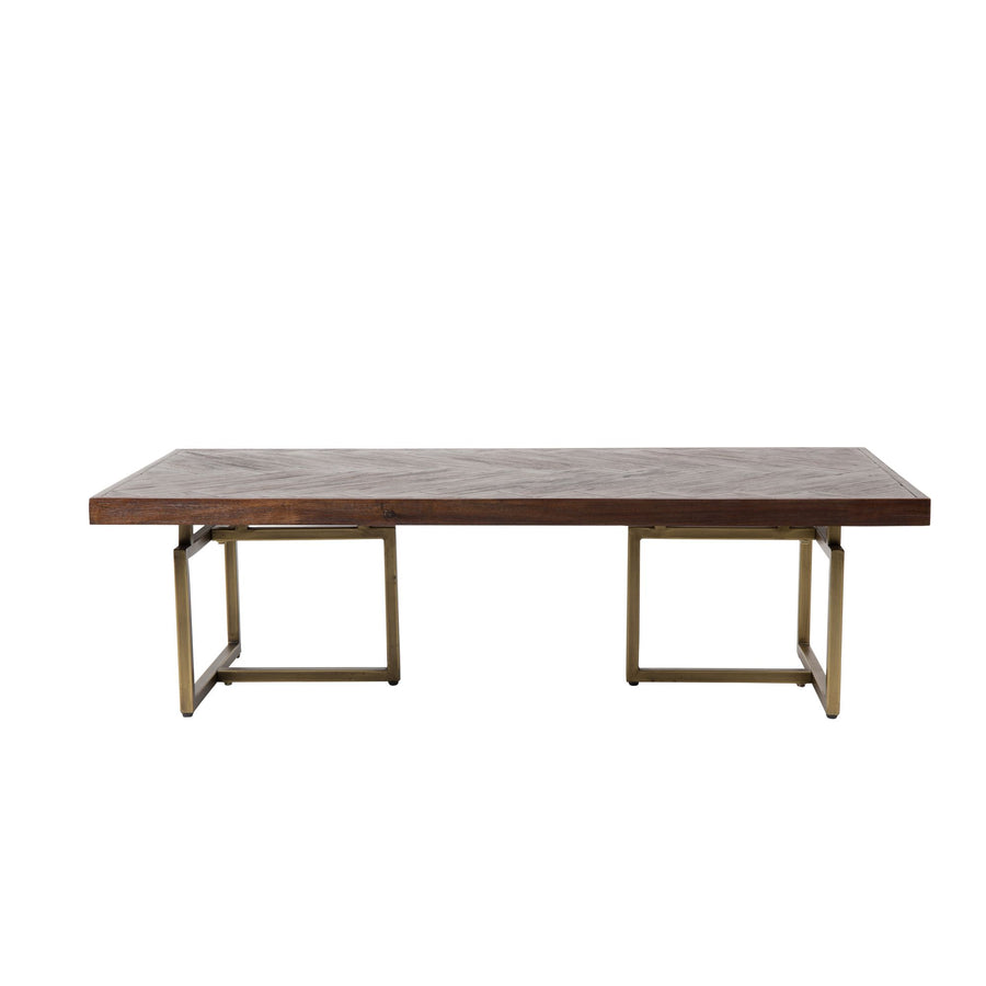 Salontafel hout met goudkleurig onderstel 120 x 60 cm – Dutchbone Class