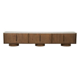 TV-meubel Leandro 250 cm 6 deuren – eikenfineer & keramiek