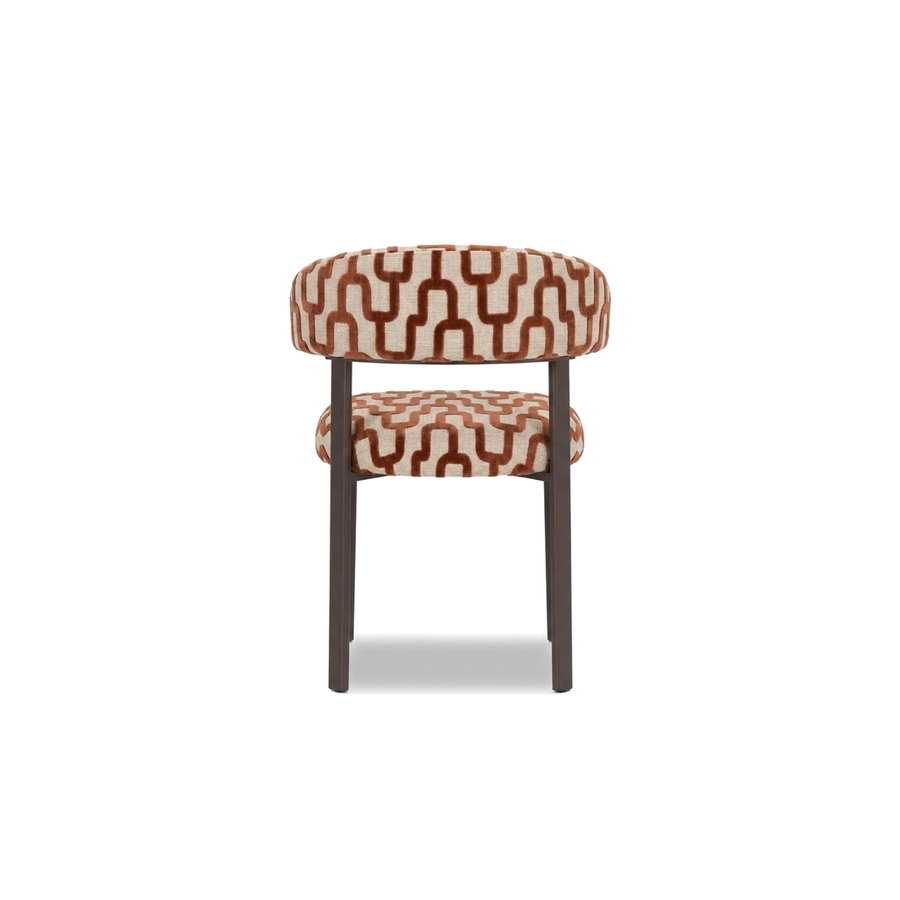 Paloma Velio II eetkamerstoel Romi 58 terracotta - achteraanzicht