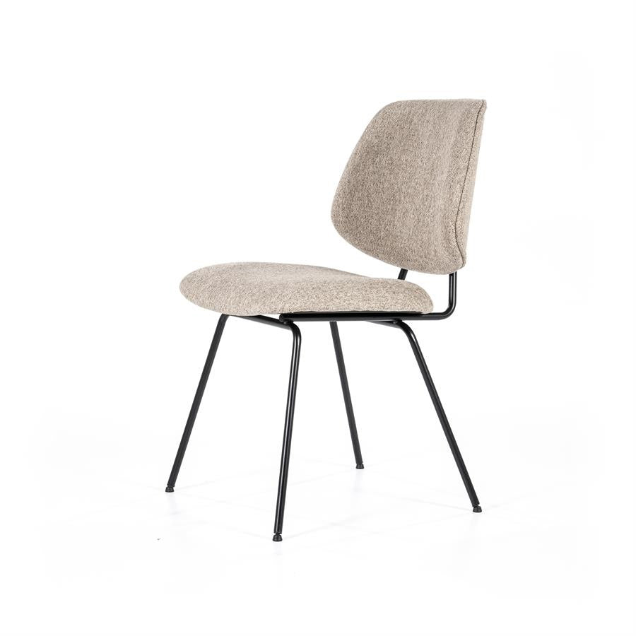 Stoel Lynn – stof & metaal beige fletcher