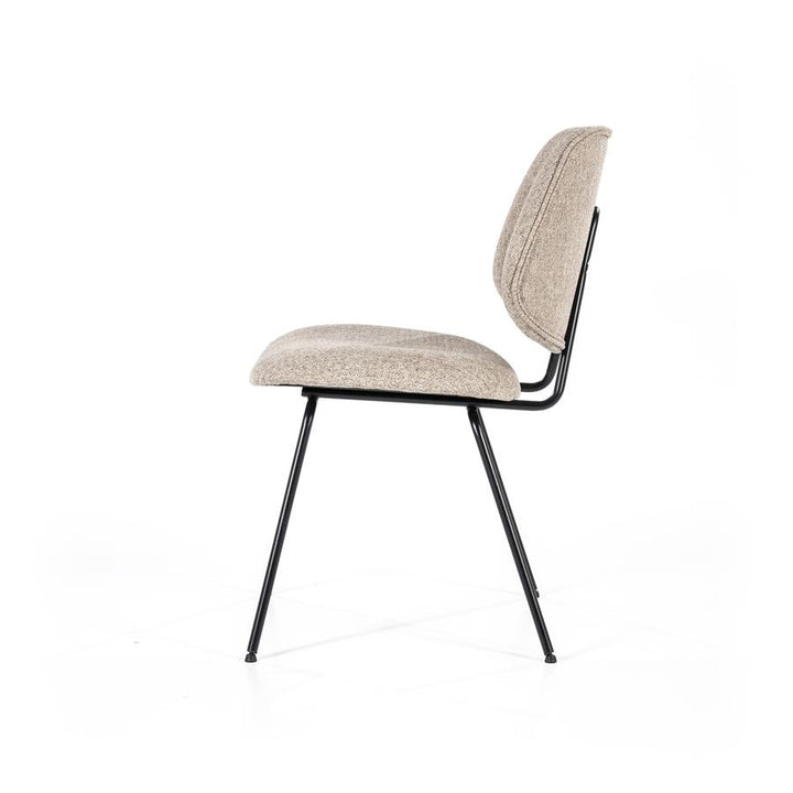 Stoel Lynn – stof & metaal beige fletcher