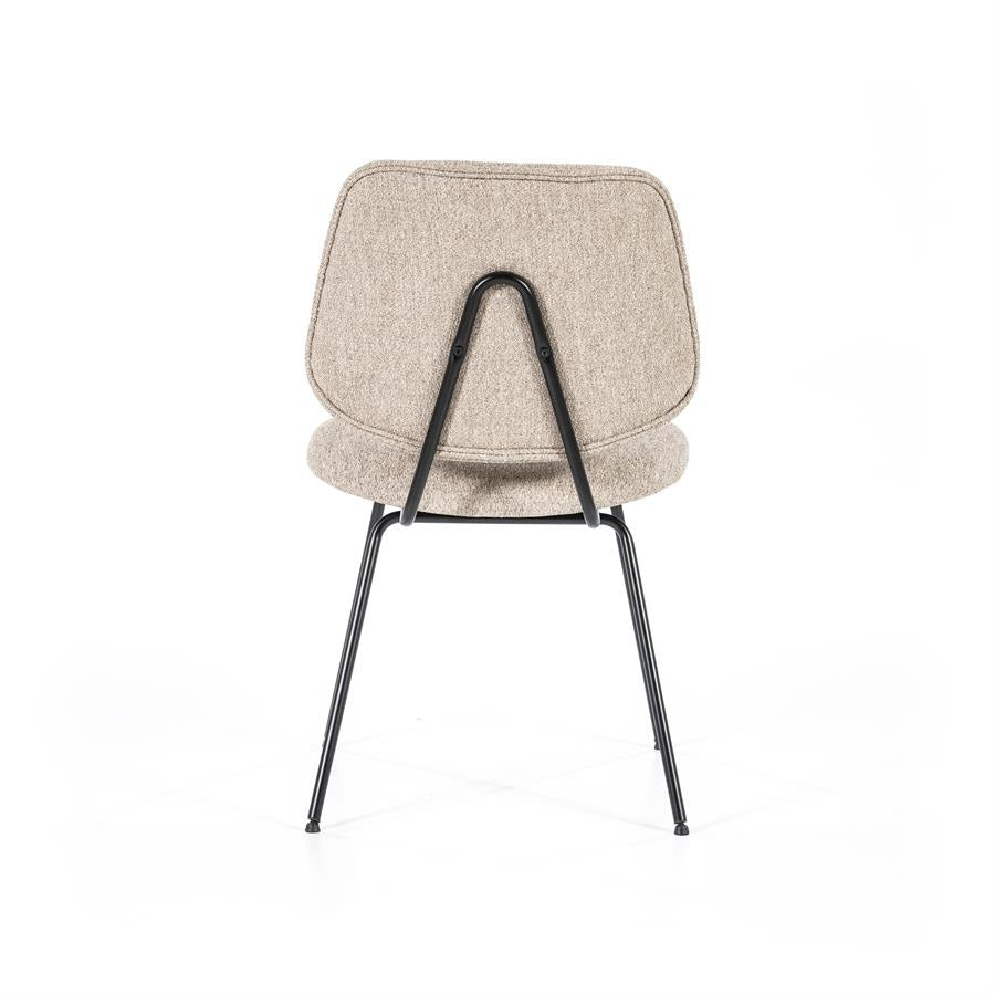 Stoel Lynn – stof & metaal beige fletcher