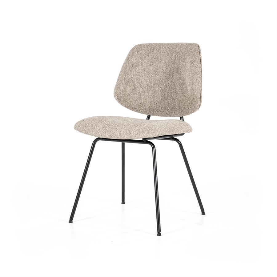 Stoel Lynn – stof & metaal beige fletcher