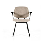 Stoel Lynn met armleuning – stof & metaal beige fletcher