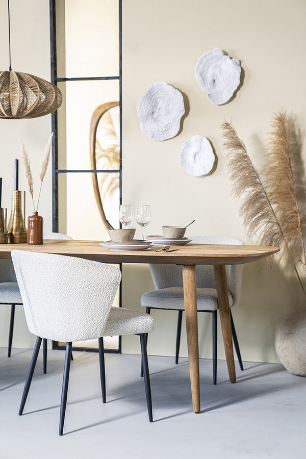 Eettafel Tabassum – gerecycled teak naturel 220x100cm