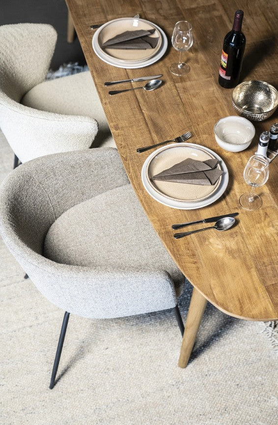 Eettafel Tabassum – gerecycled teak naturel 220x100cm