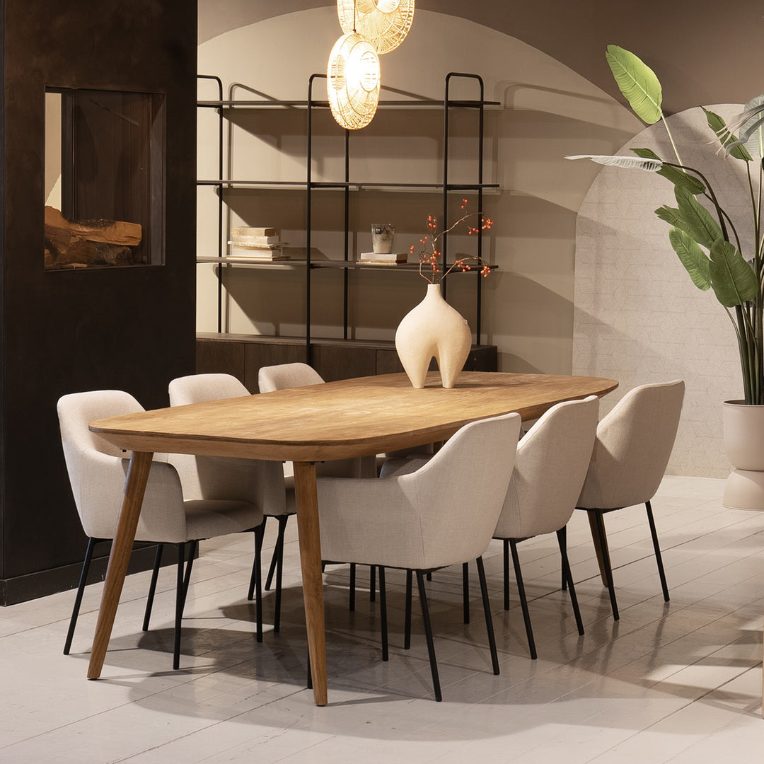 Eettafel Tabassum – gerecycled teak naturel 300x100cm