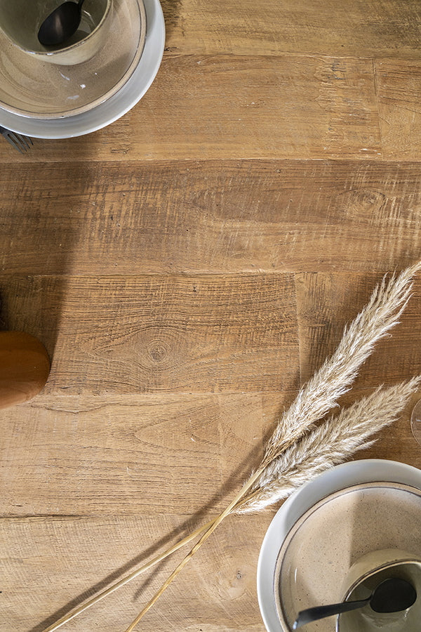 Eettafel Tabassum – gerecycled teak naturel 300x100cm