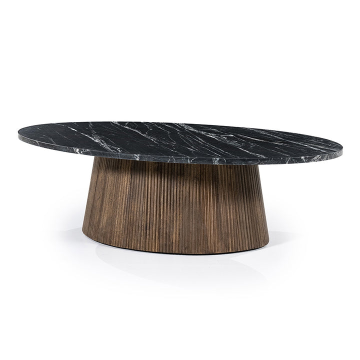 Salontafel Maxim – mangohout & marmer zwart 120x70cm
