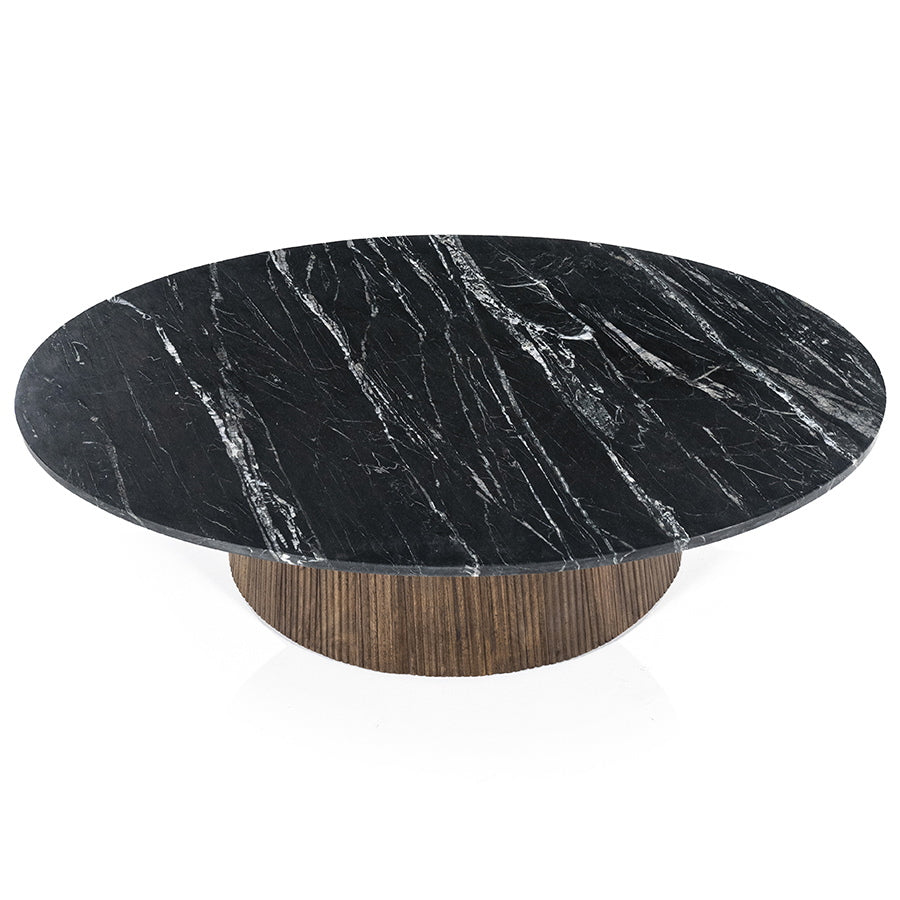 Salontafel Maxim – mangohout & marmer zwart 120x70cm