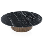 Salontafel Maxim – mangohout & marmer zwart 120x70cm
