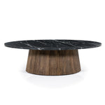 Salontafel Maxim – mangohout & marmer zwart 120x70cm