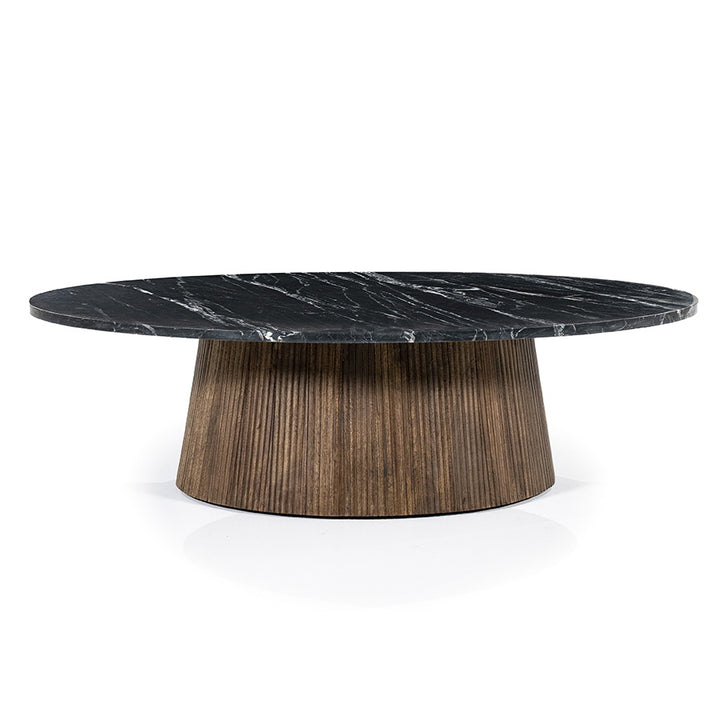 Salontafel Maxim – mangohout & marmer zwart 120x70cm