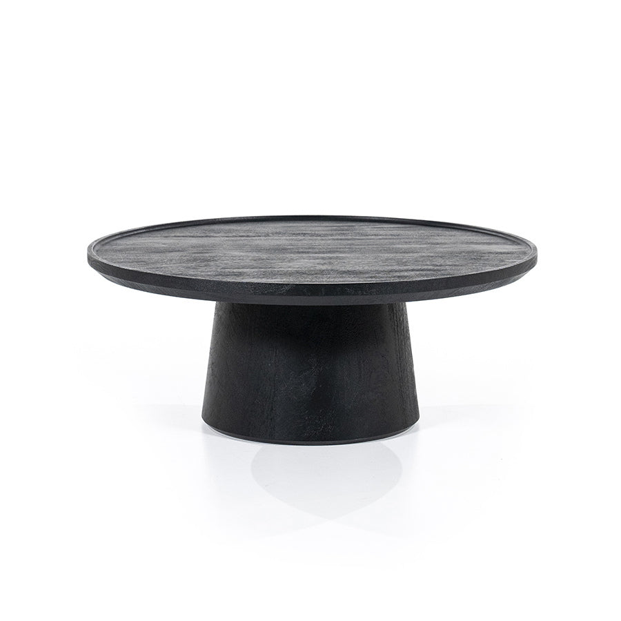Salontafel Ron – mangohout zwart 80x32cm