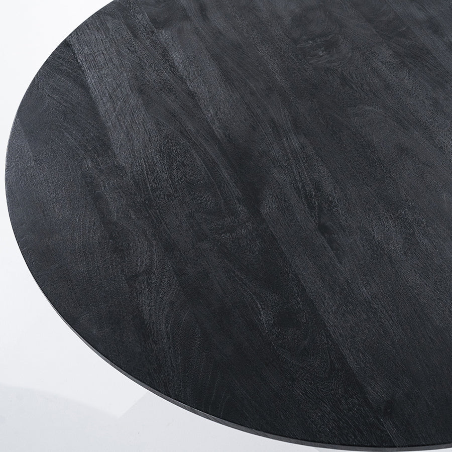 Rond Eettafel Aron – mangohout zwart 130cm