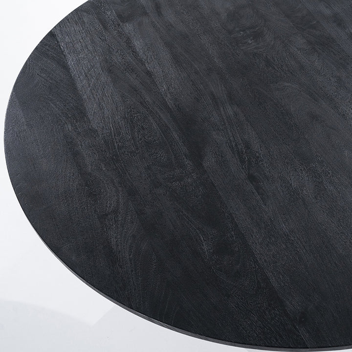 Rond Eettafel Aron – mangohout zwart 130cm