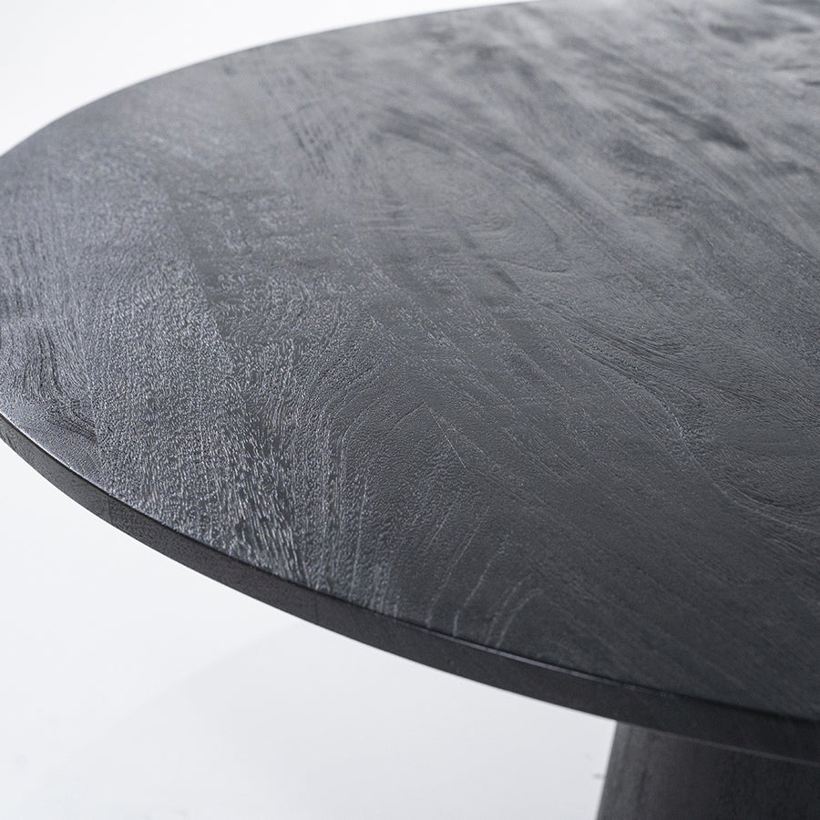 Rond Eettafel Aron – mangohout zwart 130cm
