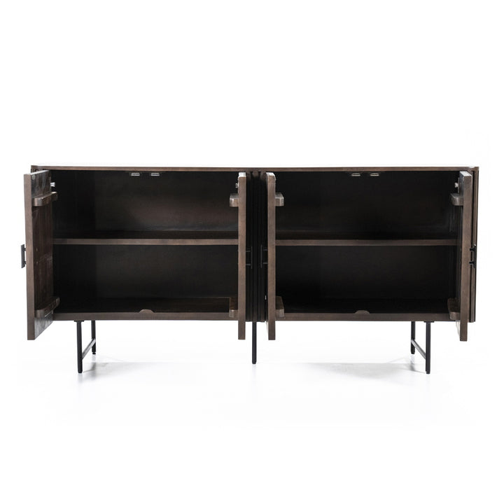 Dressoir Remi – mangohout & metaal 4-drs. bruin