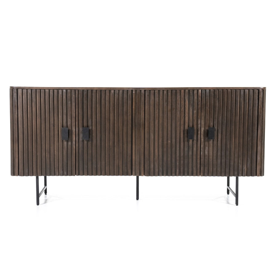 Dressoir Remi – mangohout & metaal 4-drs. bruin