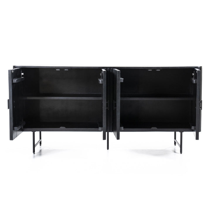 Dressoir Remi – mangohout & metaal 4-drs. zwart