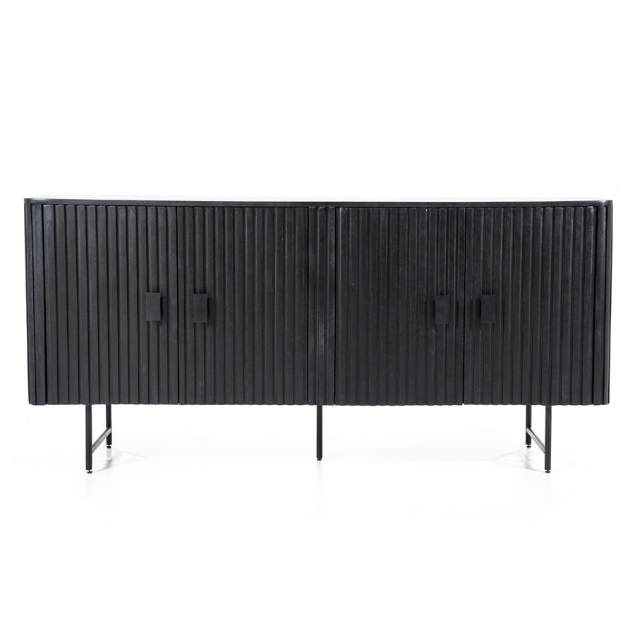 Dressoir Remi – mangohout & metaal 4-drs. zwart