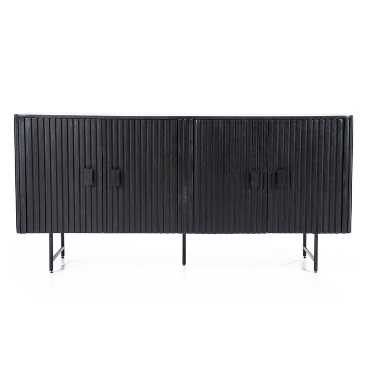 Dressoir Remi – mangohout & metaal 4-drs. zwart