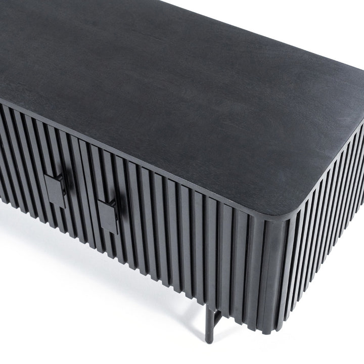 TV meubel Remi – mangohout & metaal zwart 4 deuren