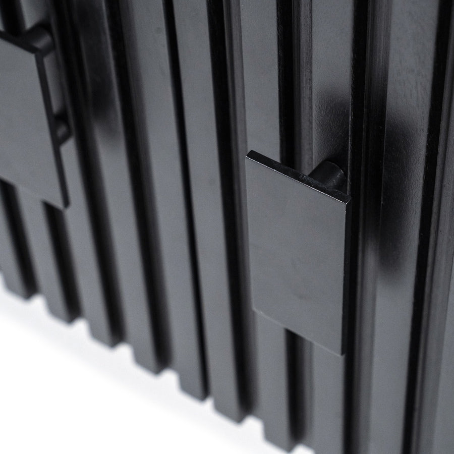 TV meubel Remi – mangohout & metaal zwart 4 deuren