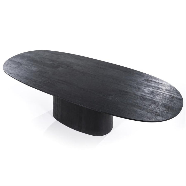 Ovaal Eettafel Aron – mangohout zwart 200x110cm