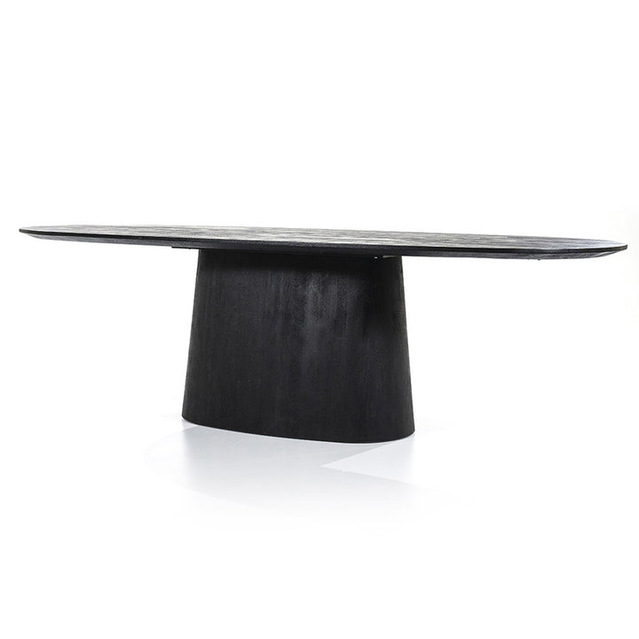 Ovaal Eettafel Aron – mangohout zwart 250x110cm