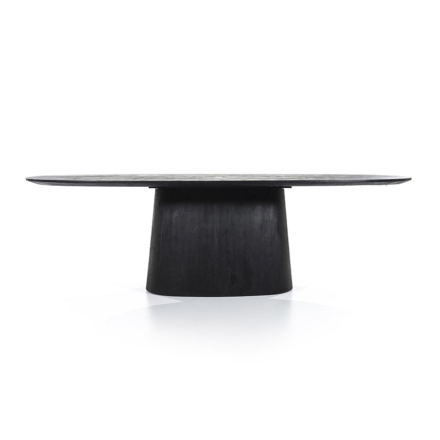 Ovaal Eettafel Aron – mangohout zwart 250x110cm