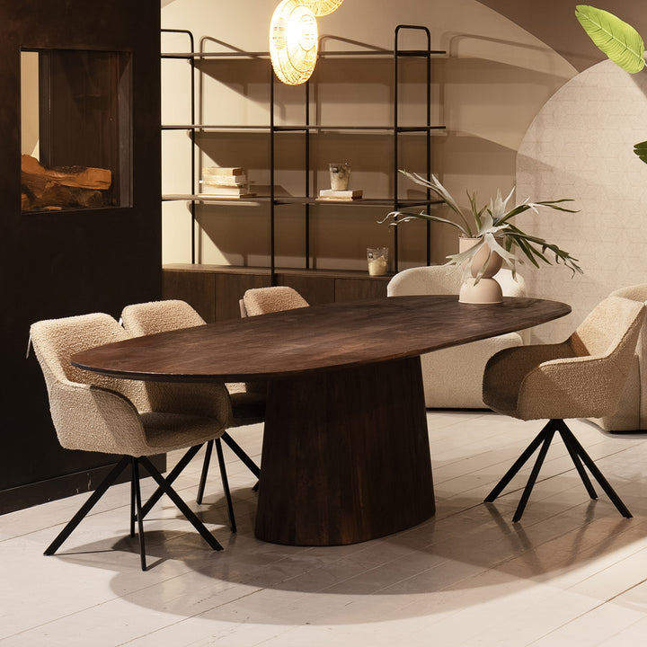Ovaal Eettafel Aron – mangohout bruin 300x110cm