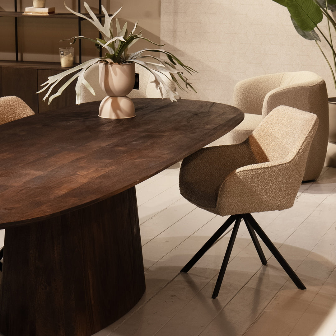 Ovaal Eettafel Aron – mangohout bruin 300x110cm