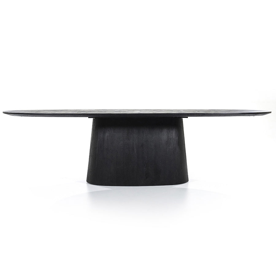 Ovaal Eettafel Aron – mangohout zwart 300x110cm