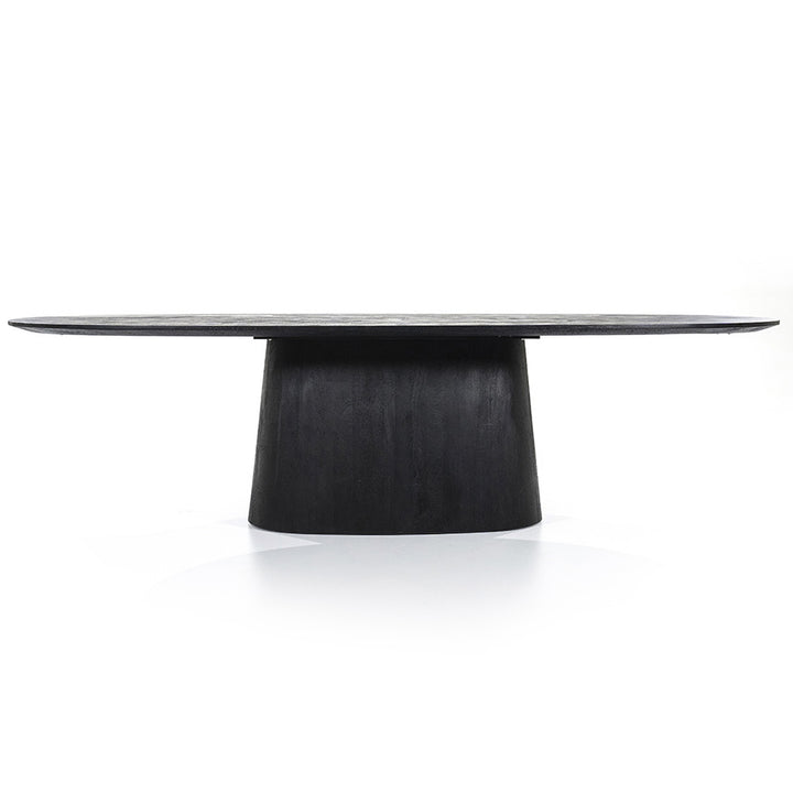 Ovaal Eettafel Aron – mangohout zwart 300x110cm