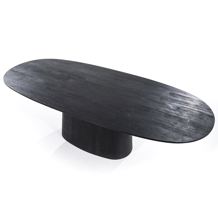Ovaal Eettafel Aron – mangohout zwart 300x110cm