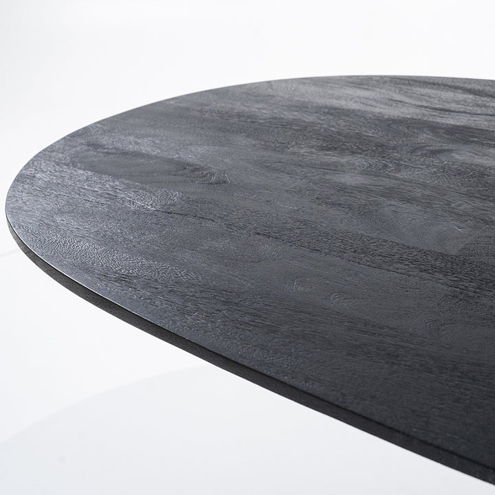 Ovaal Eettafel Aron – mangohout zwart 300x110cm