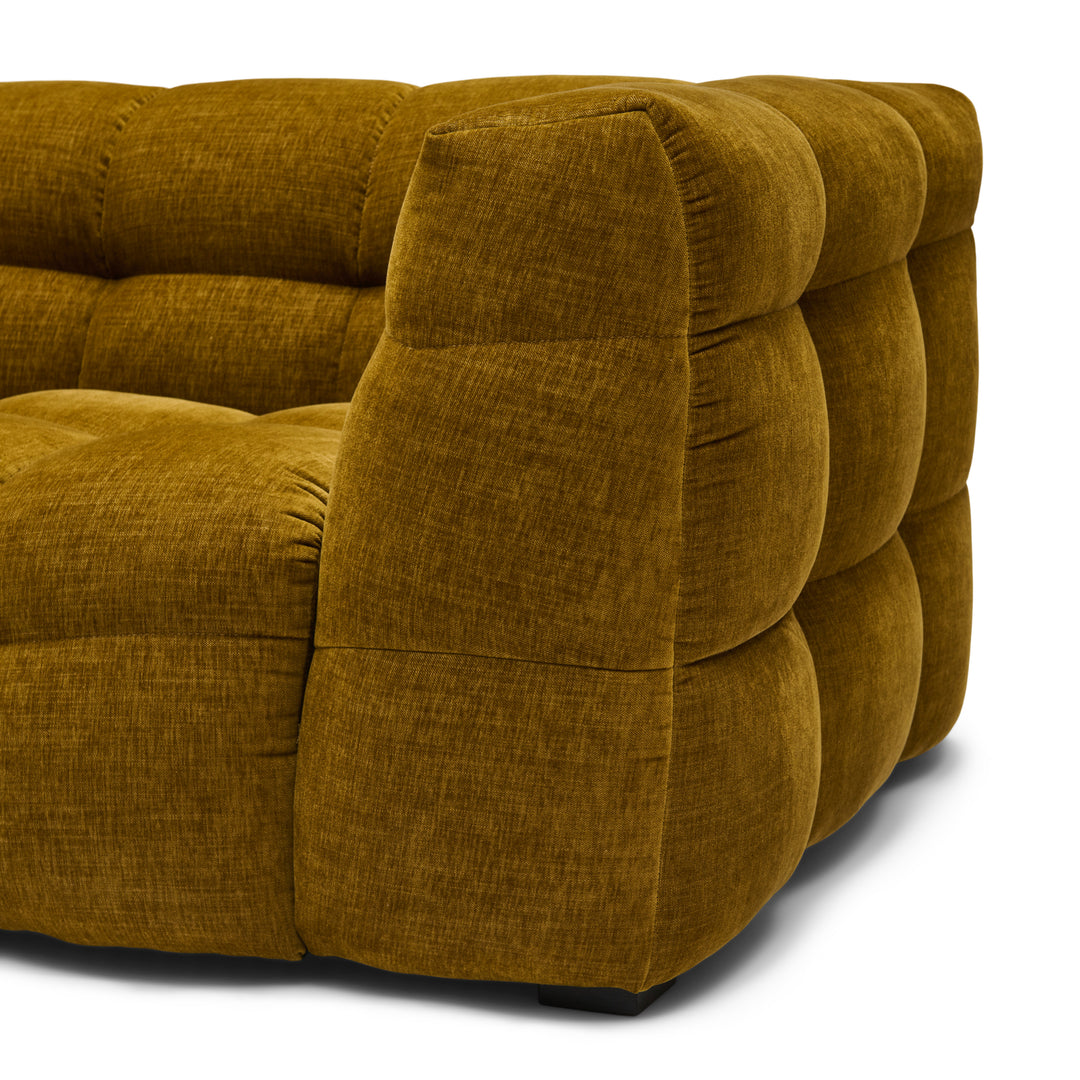 3-Zitsbank Curry Geel – Luxe Bubbel Designbank