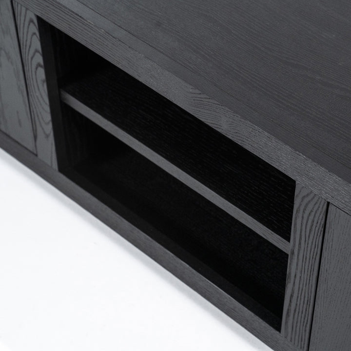TV meubel Helsinki – eiken & eikenfineer zwart 160cm