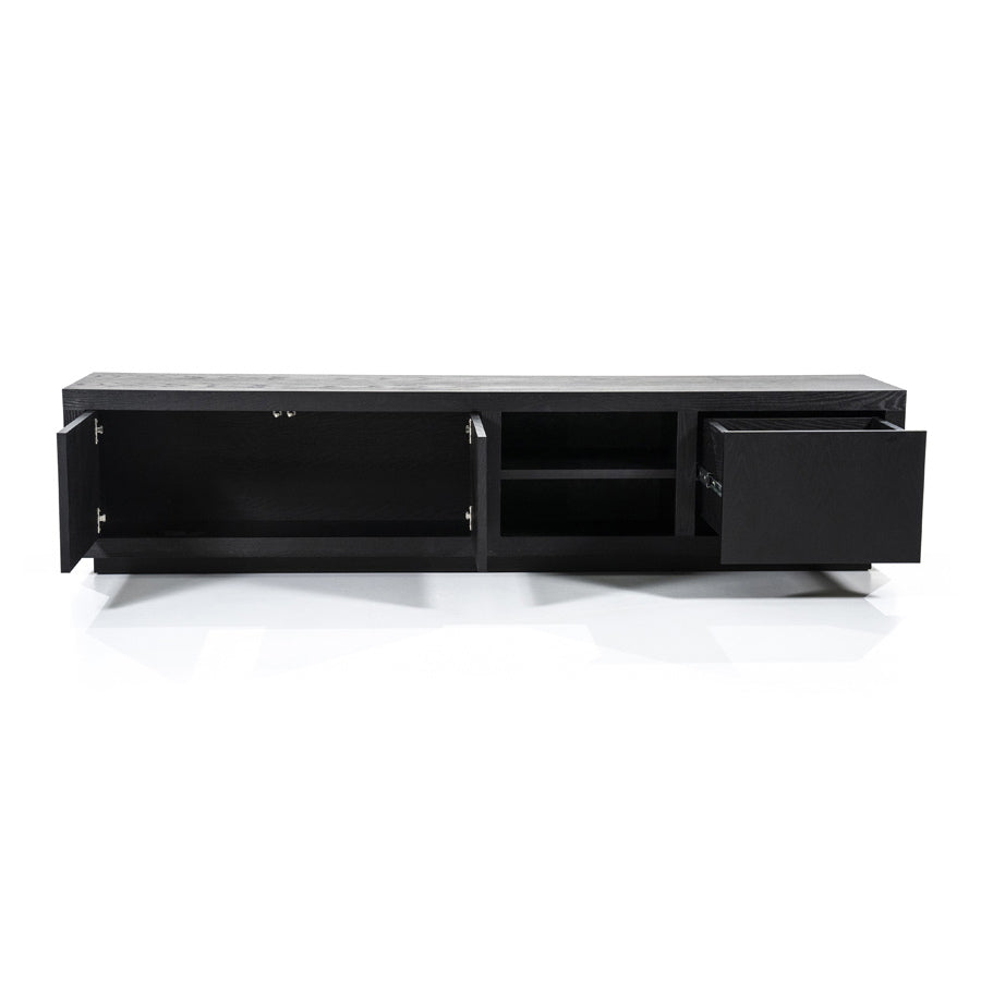 TV meubel Helsinki – eiken & eikenfineer zwart 200cm