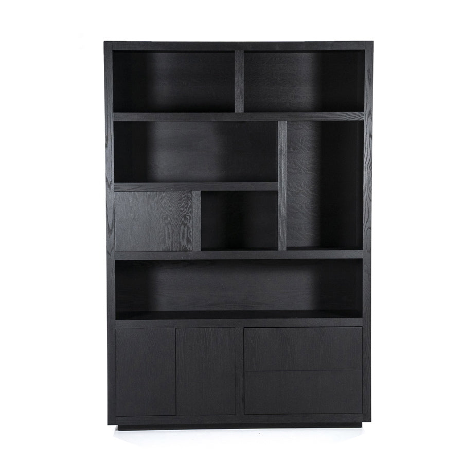 Kabinet Helsinki – eiken & eikenfineer zwart 150x220cm