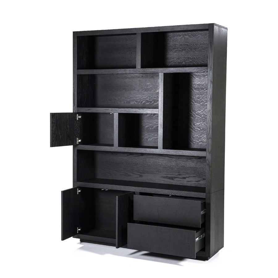 Kabinet Helsinki – eiken & eikenfineer zwart 150x220cm