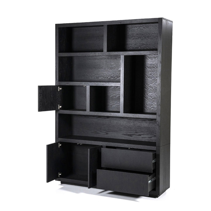 Kabinet Helsinki – eiken & eikenfineer zwart 150x220cm