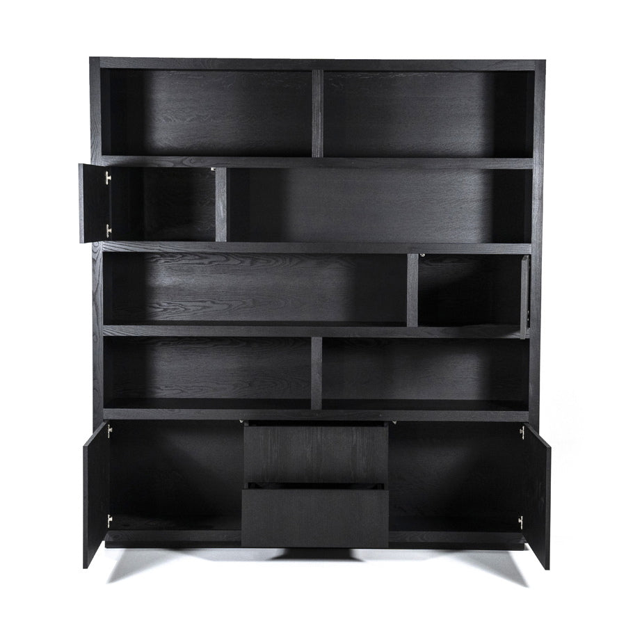 Kabinet Helsinki – eiken & eikenfineer zwart 200x220cm